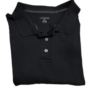 NEW/No Tags}Land's End Women Short Sleeve Black Golf Polo, Size - 1X (16W - 18W)